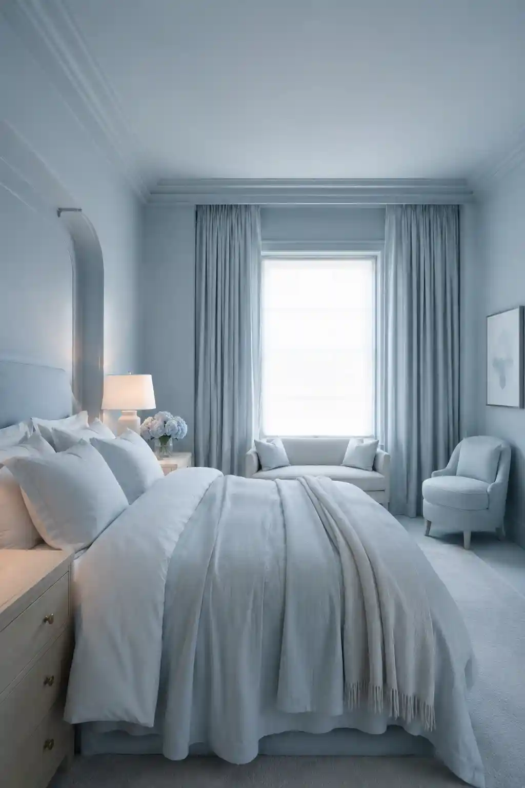 01 Monochromatic Light Blue Bedroom