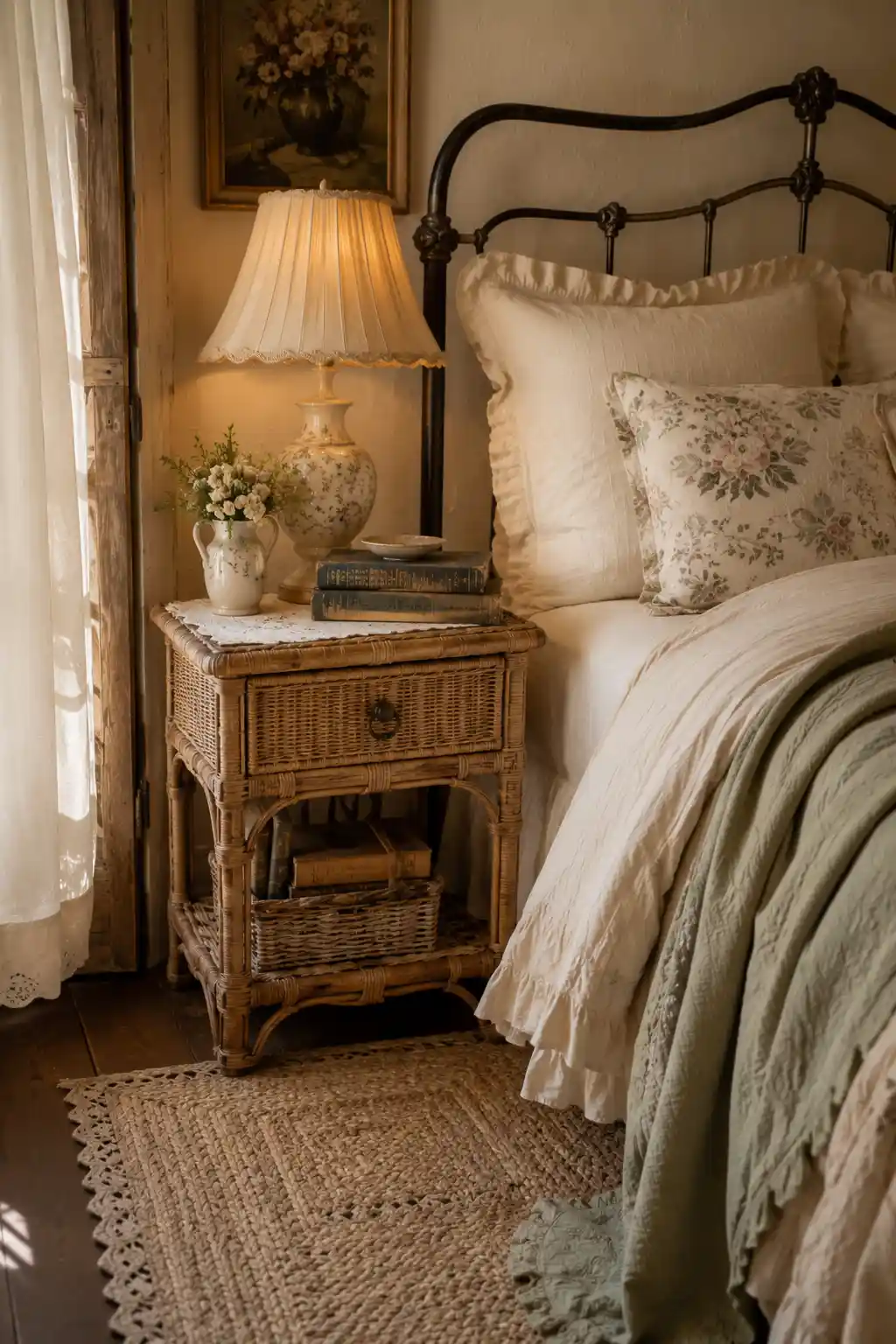 06 Wicker Nightstand Bedroom