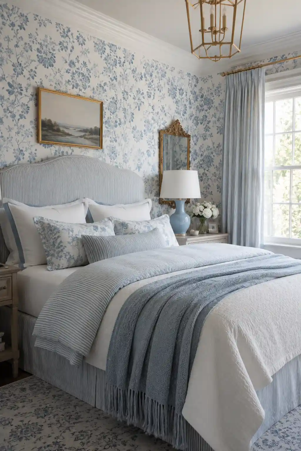 07 Light Blue Bedroom Subtle Patterns