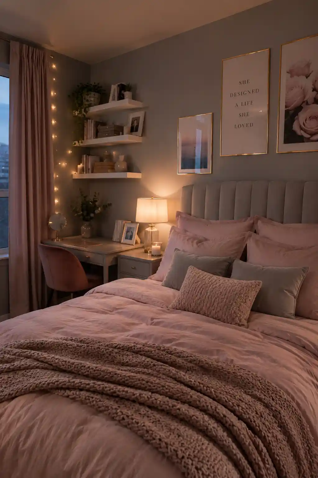 07 Pink Gray Bedroom