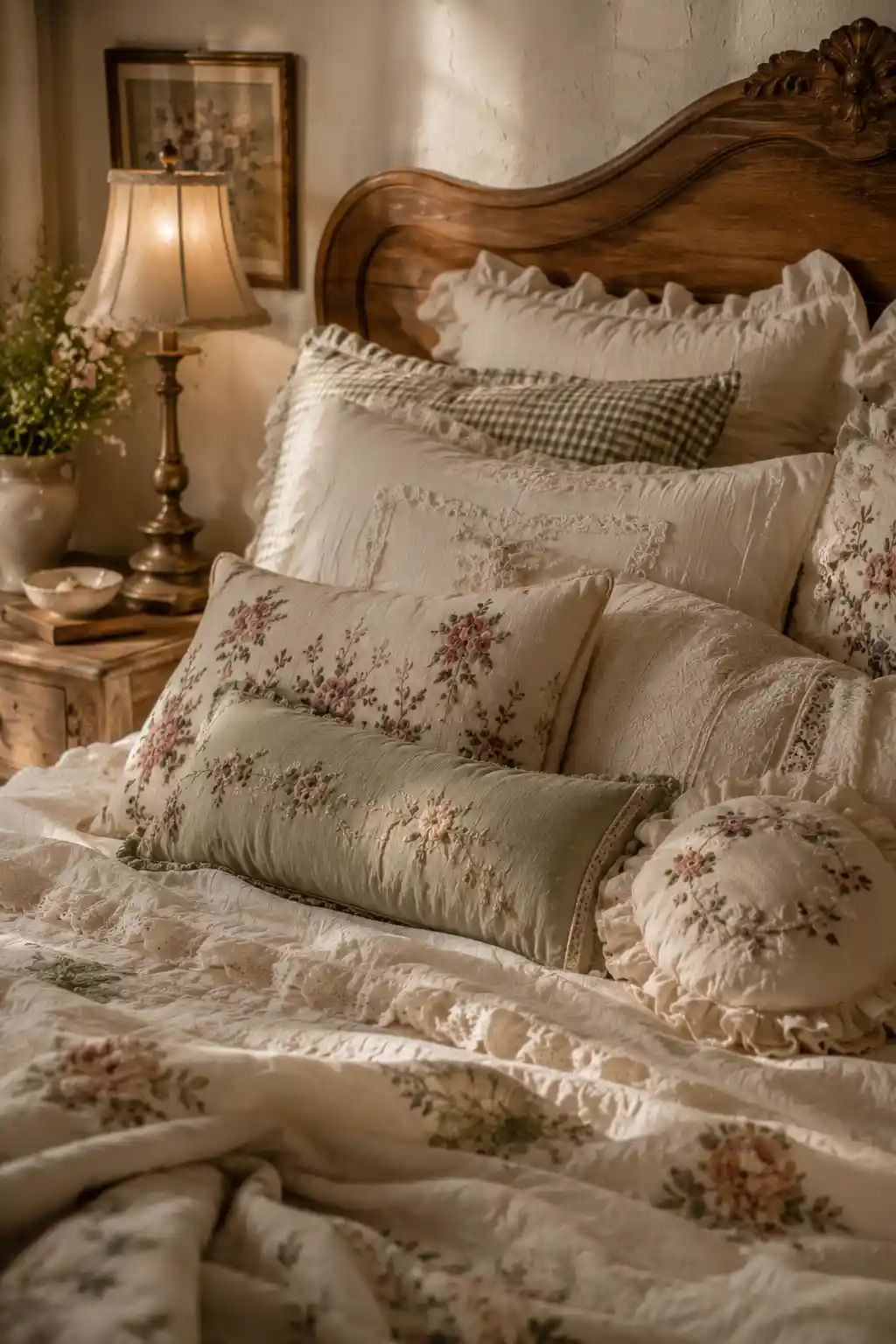 08 Embroidered Pillows Cottagecore