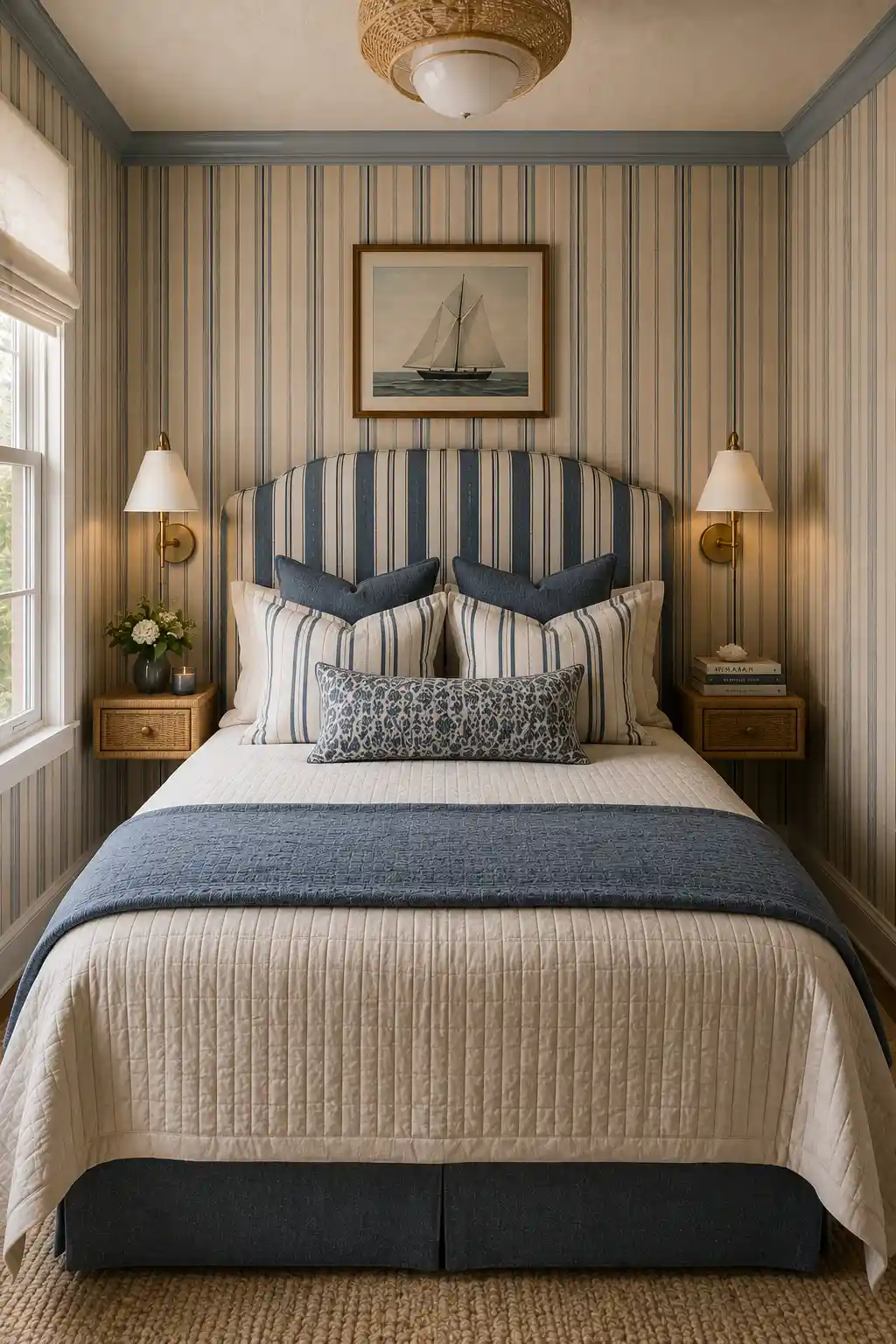 09 Striped Guest Bedroom Design