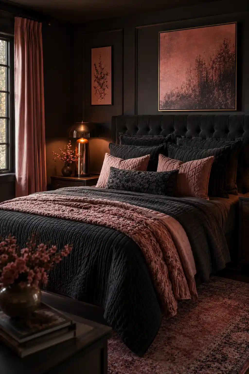 14 Blush Charcoal Bedroom