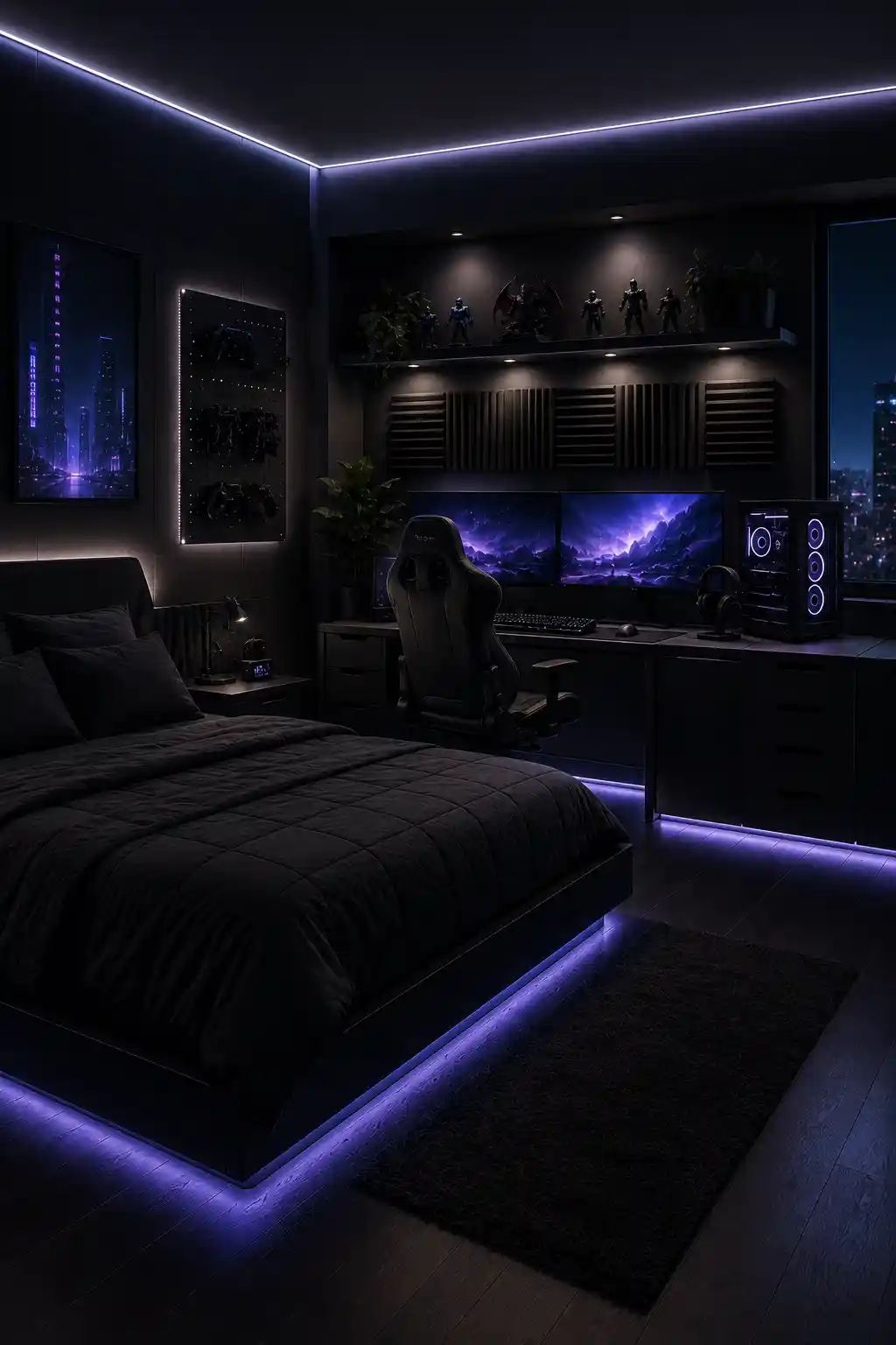 4 Modern Stealth Gaming Bedroom Setup