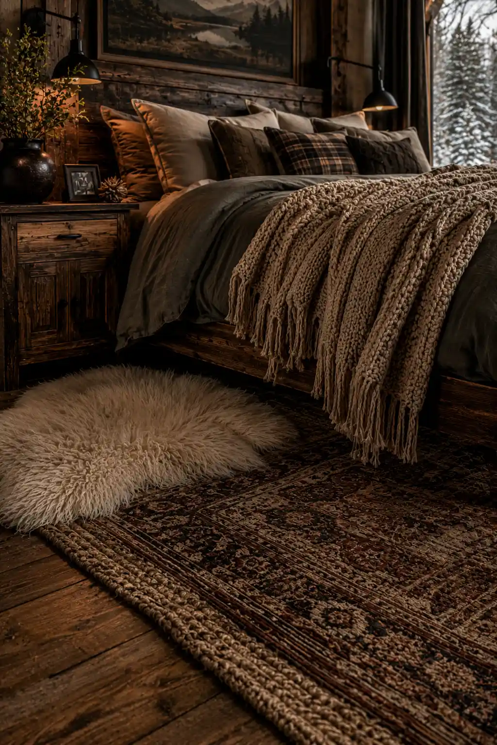 5 Layered Cabin Rugs Bedroom