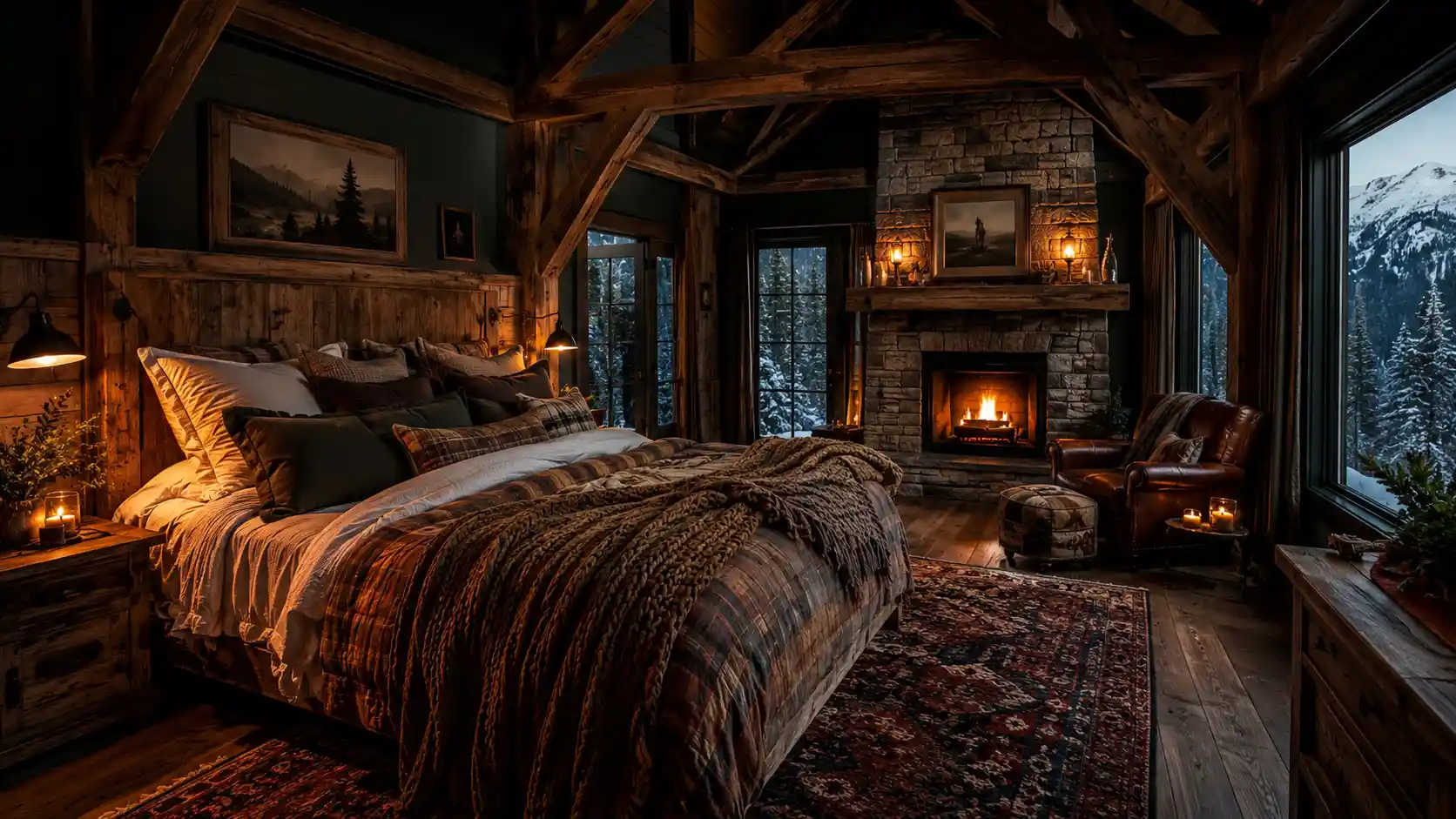 Cozy Cabin Bedroom Main Feature