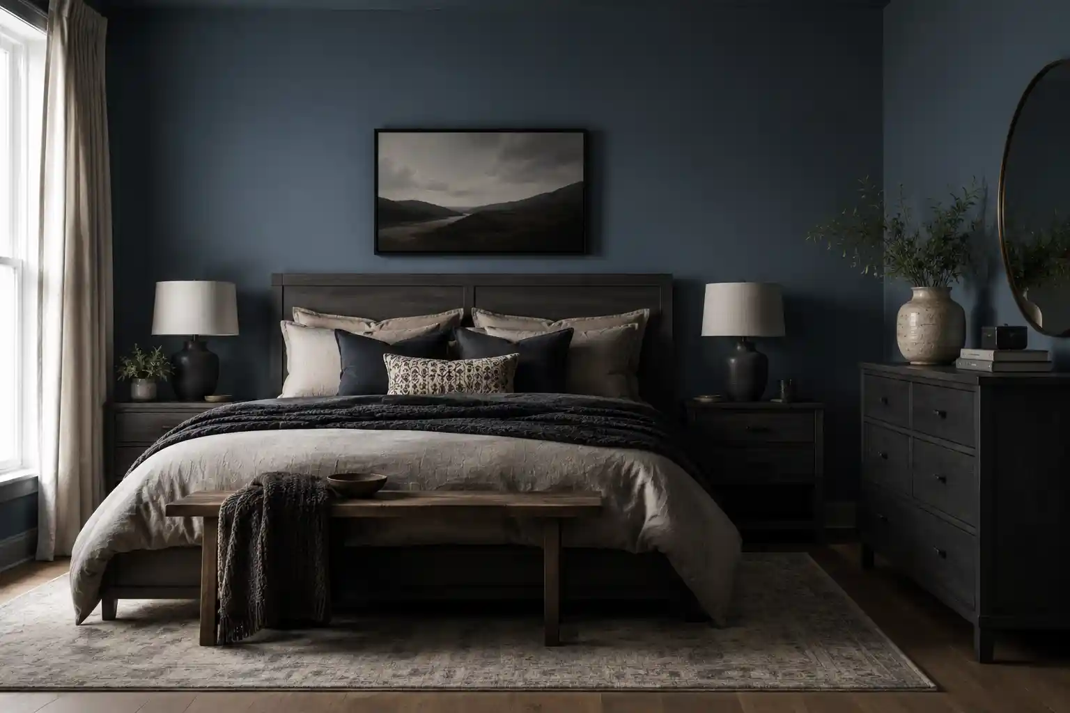 Deep Midnight Blue Accent Walls