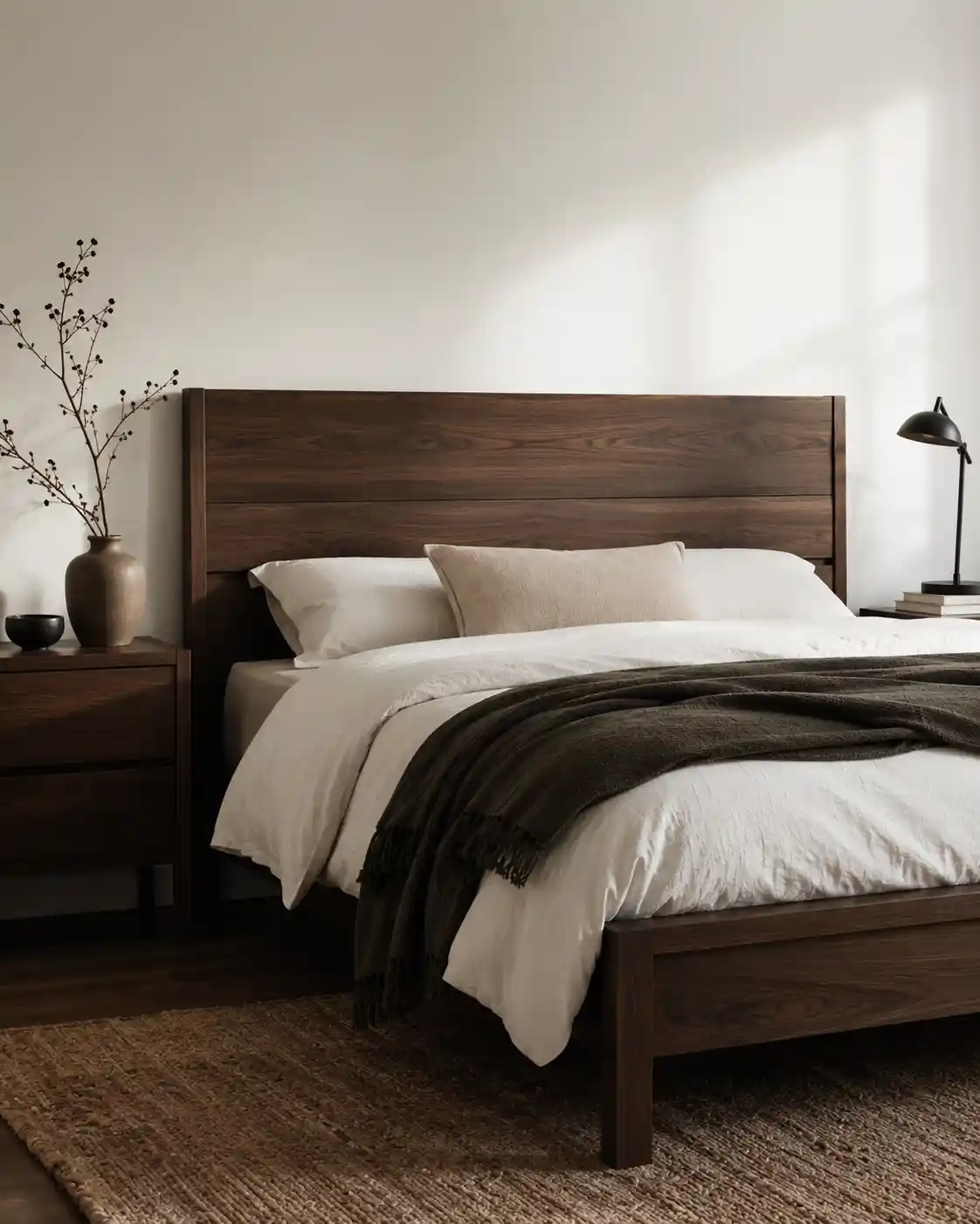Incorporate Dark Walnut or Ebony Wood Furniture