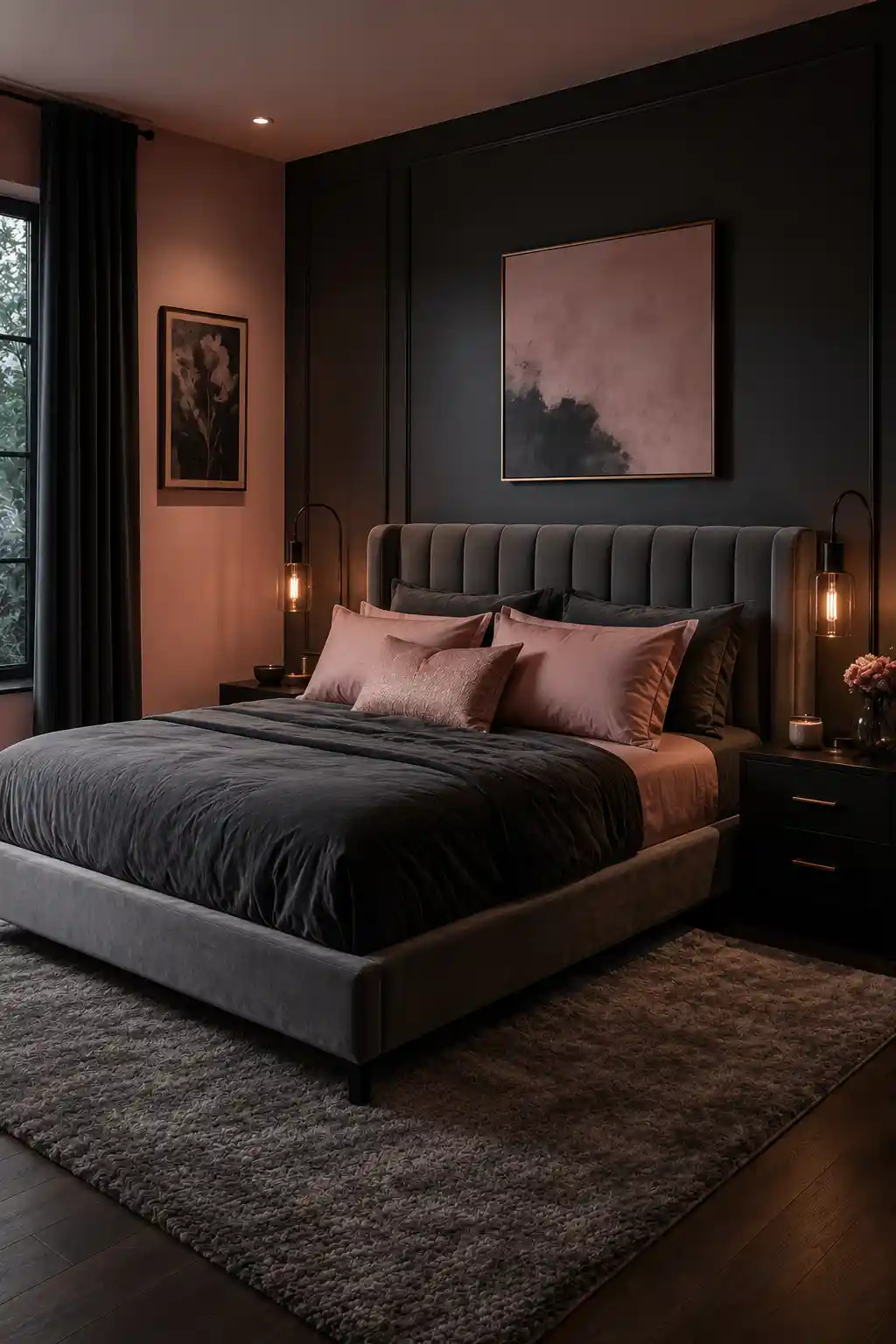 Sophisticated Dusty Rose and Charcoal