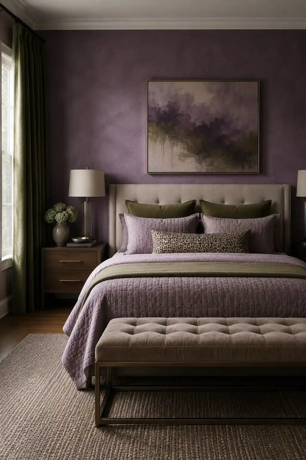 Muted Violet and Olive Green Sophistication