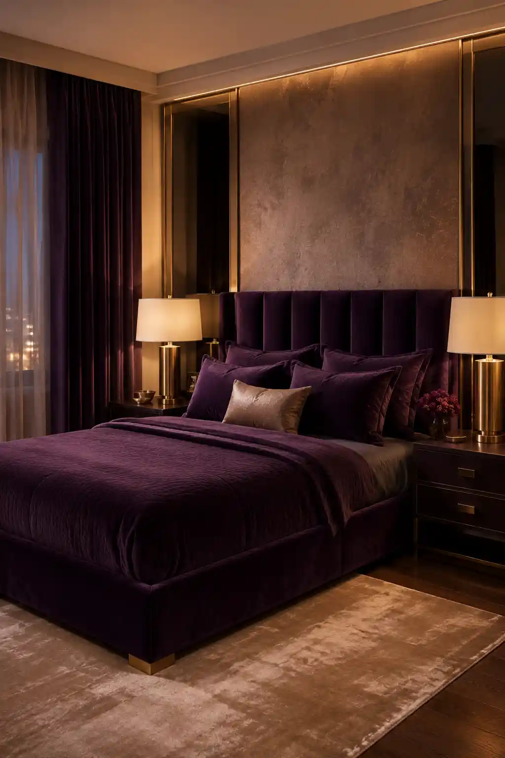 Dark Purple and Brushed Brass Luxury