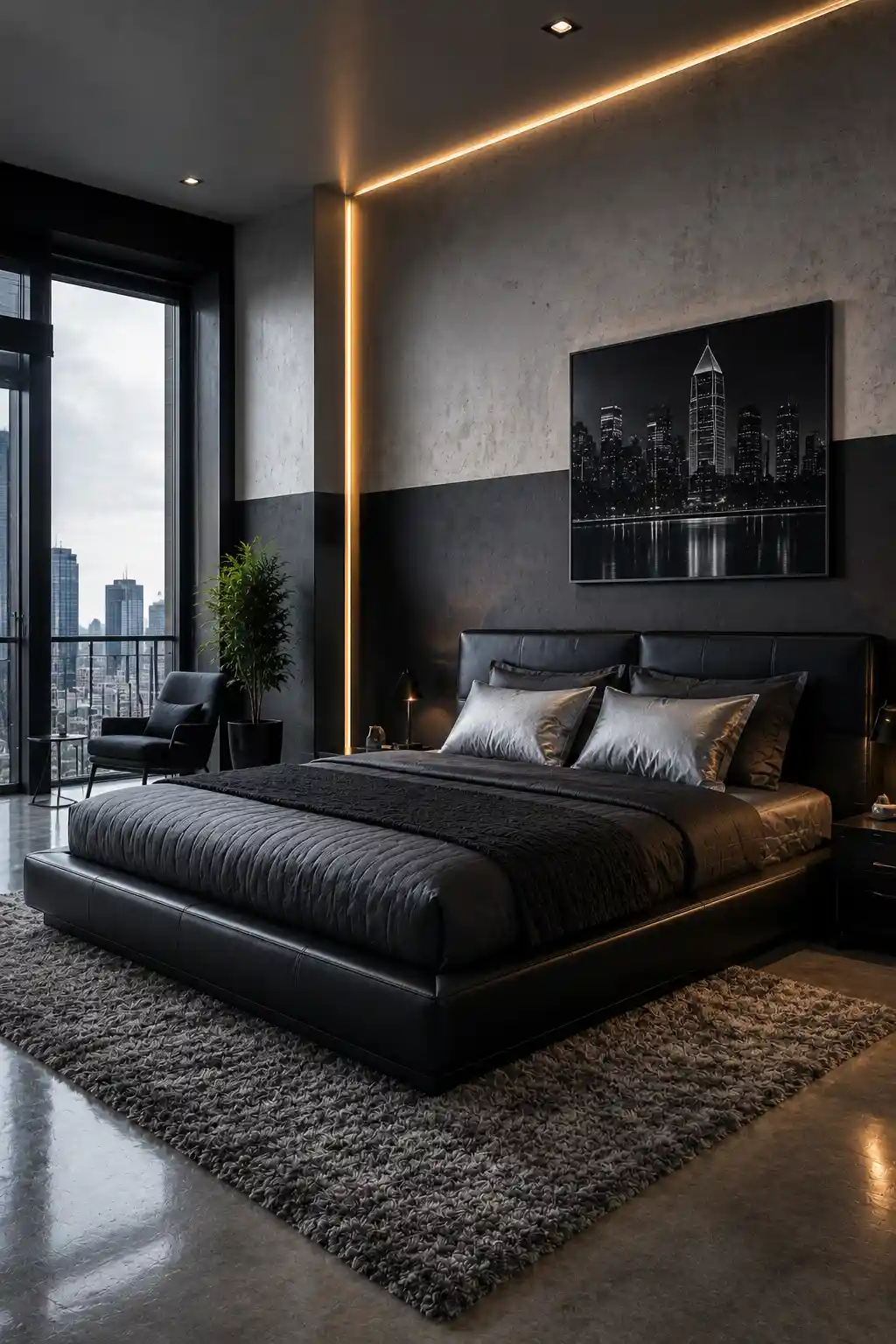 Sleek Charcoal and Light Silver