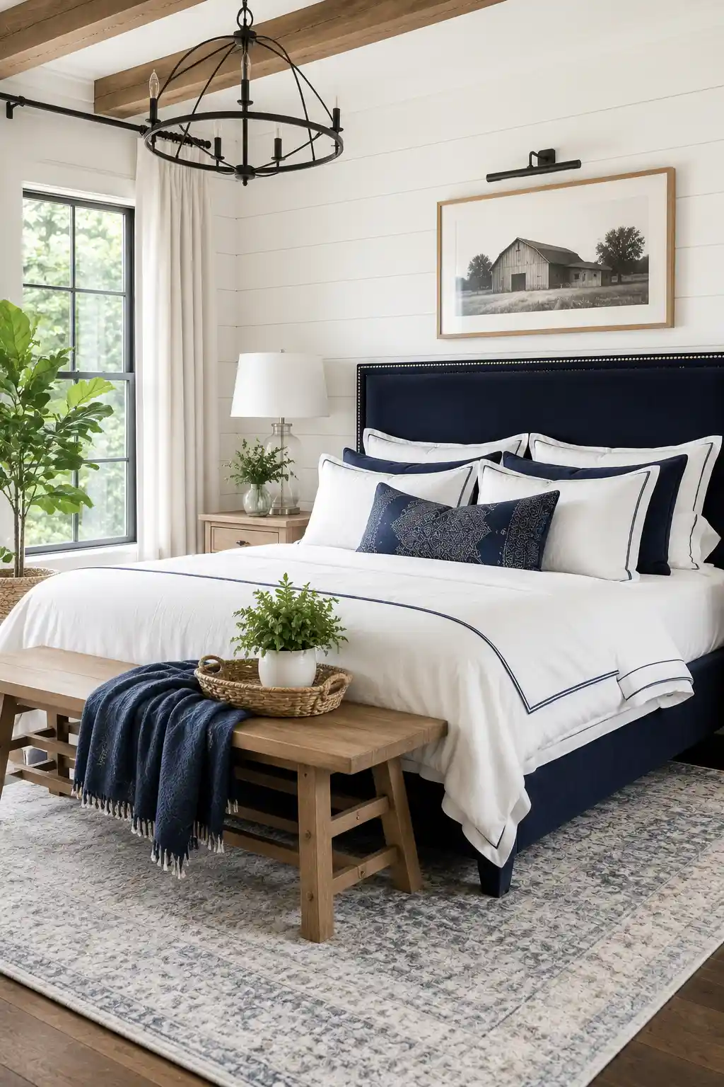 Bright Airy White with Navy Accents