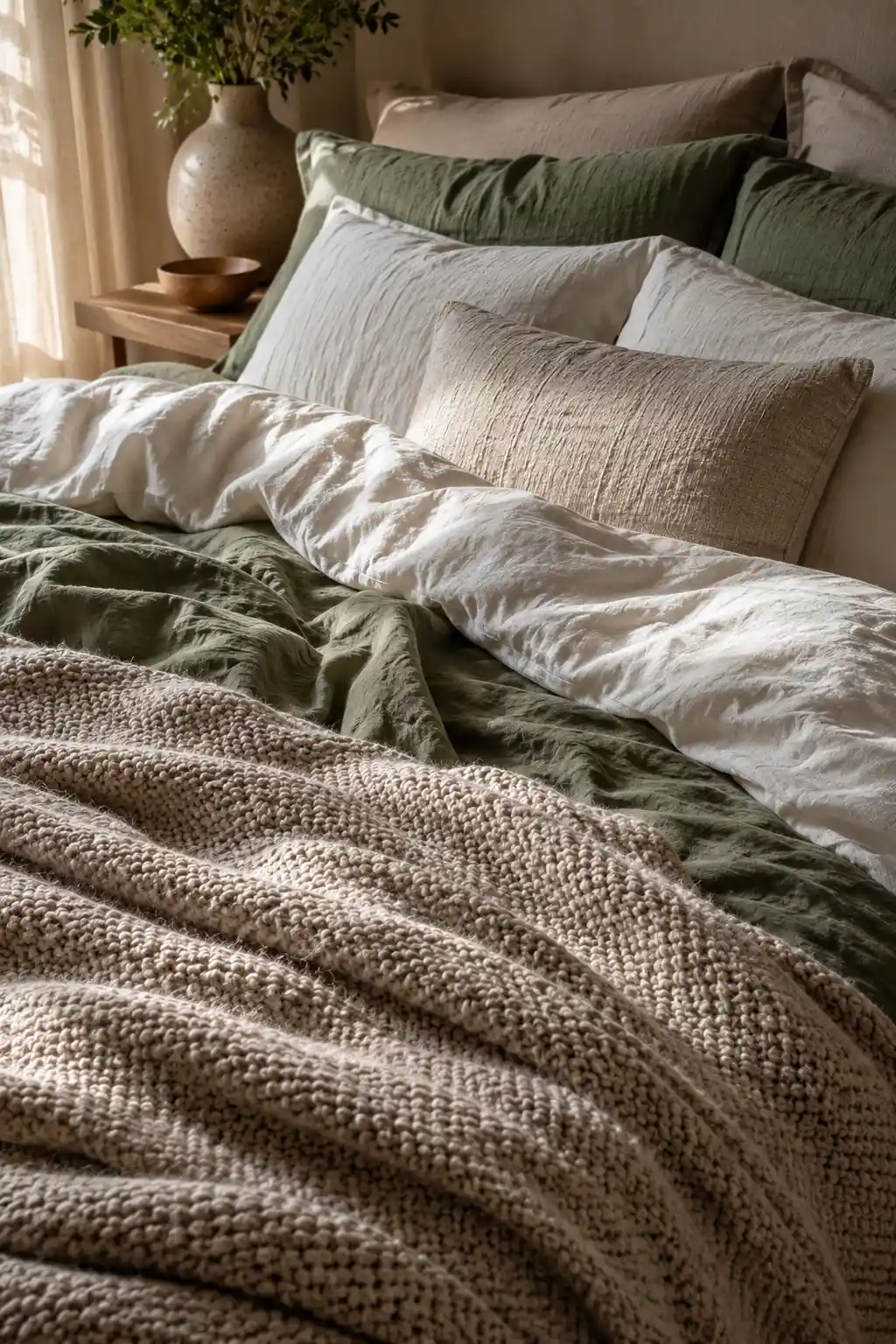 The Serenity of Layered Linen Bedding