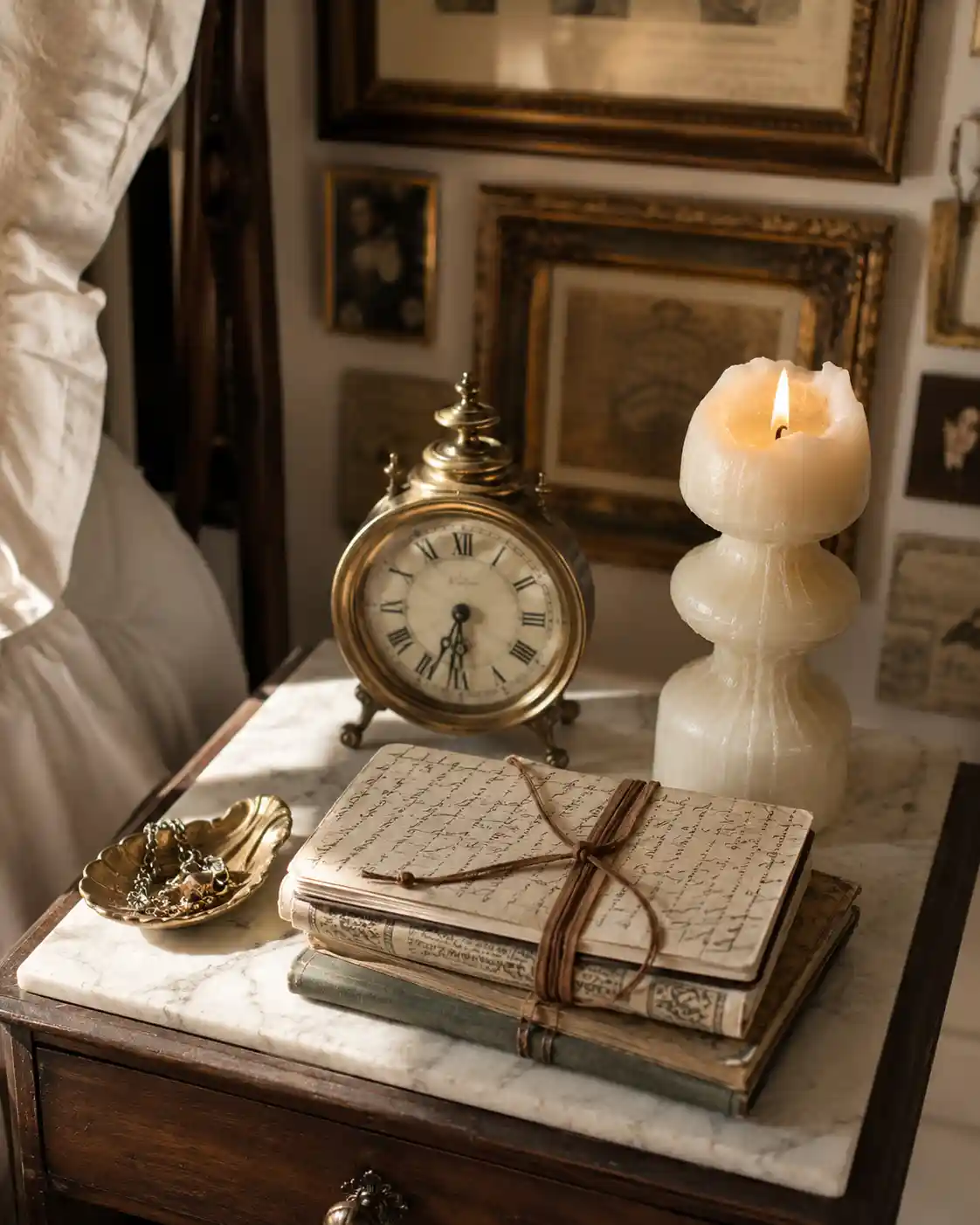 Eclectic Nightstand Accents