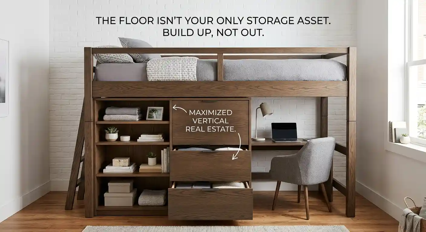 2 Go Vertical With An Elevated Bed Frame Clean