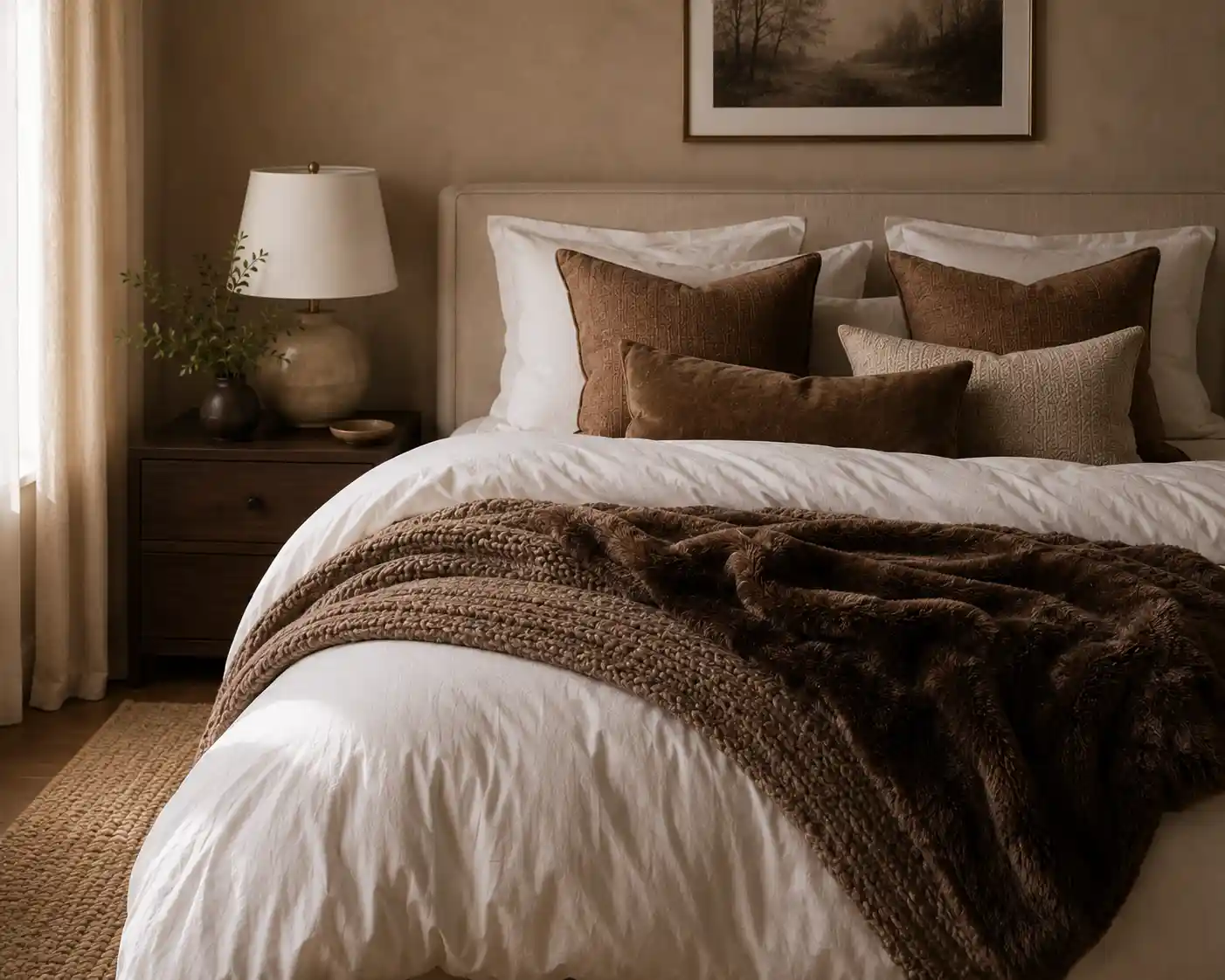 Layered Brown and White Textures