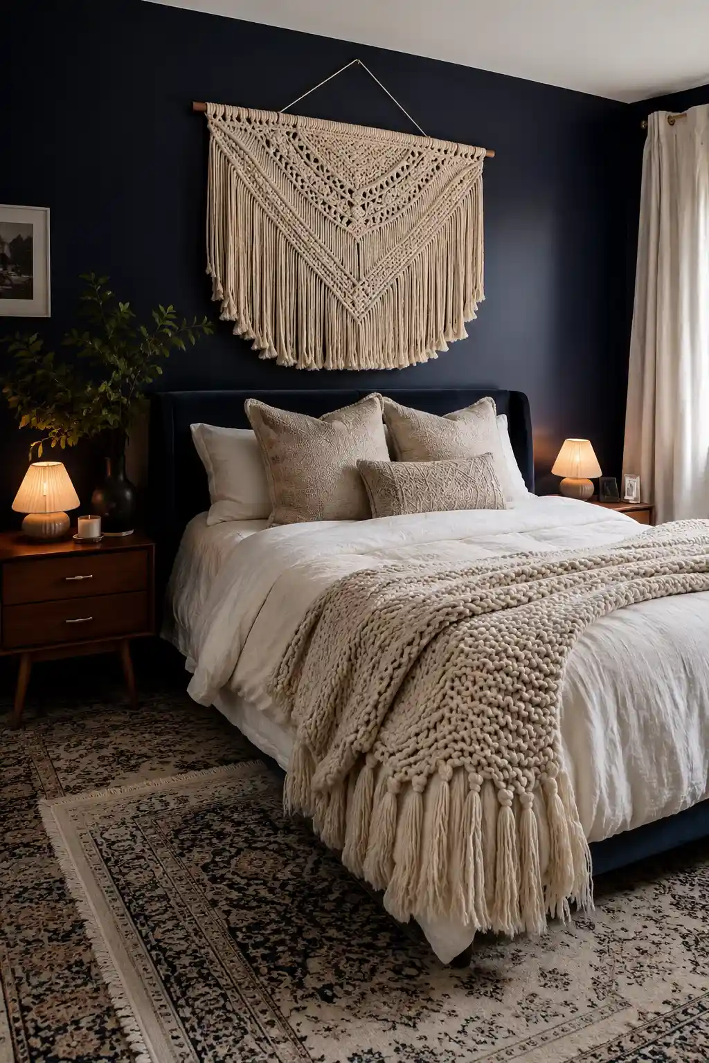 Creamy Contrast and Deep Indigo Walls