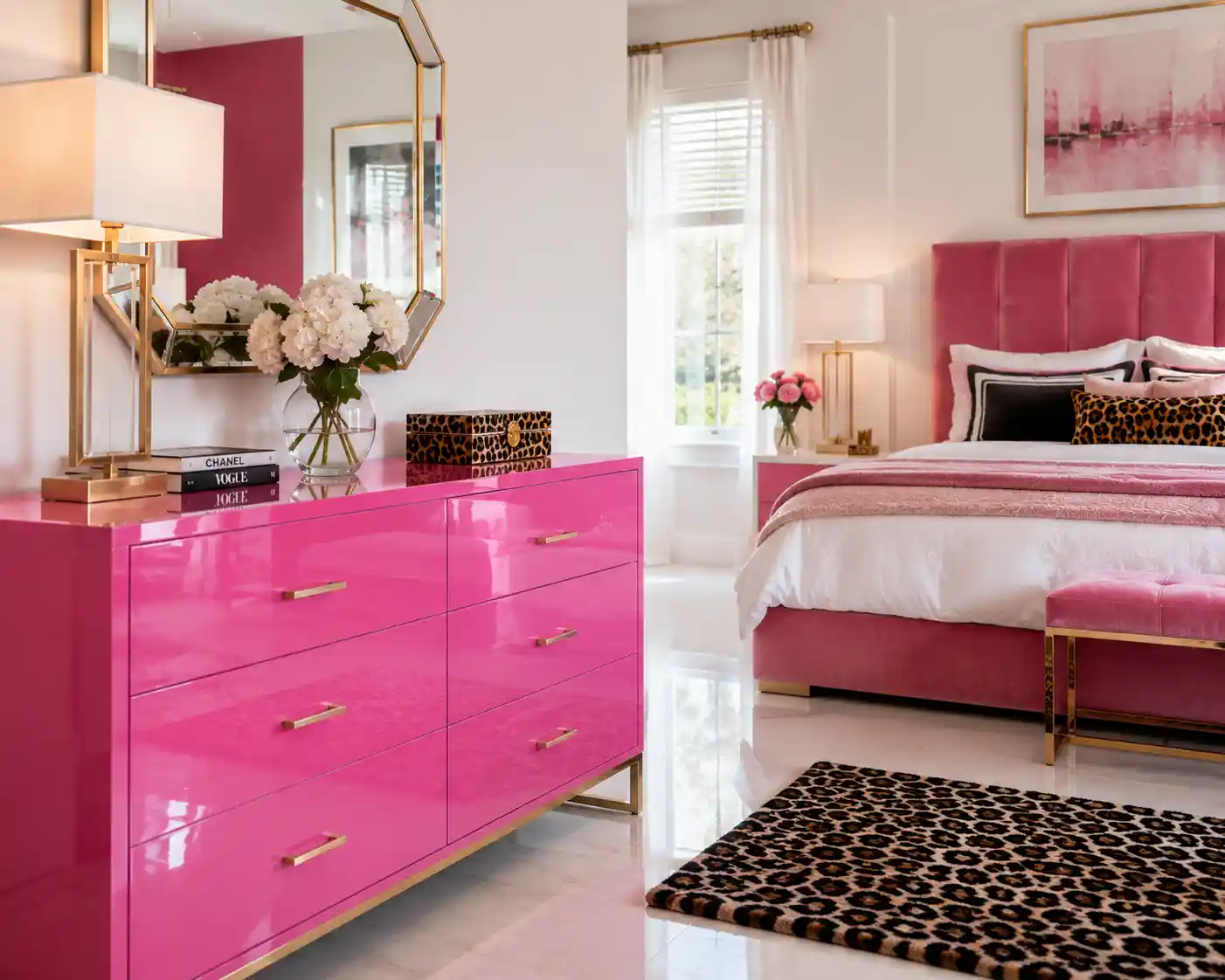 Modern Glam: Pink Lacquer and Cheetah Print