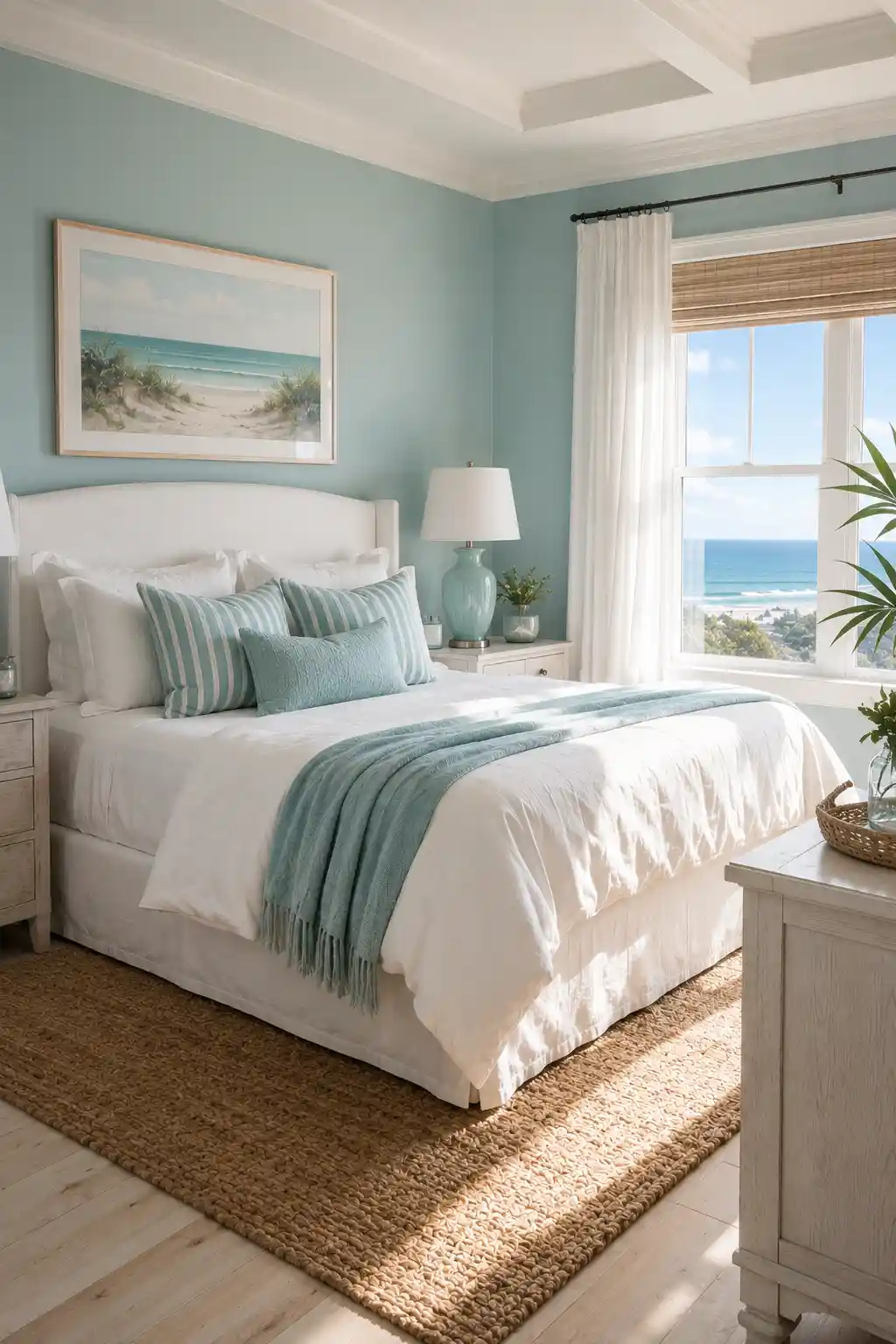 Airy Aqua Blue and Soft White
