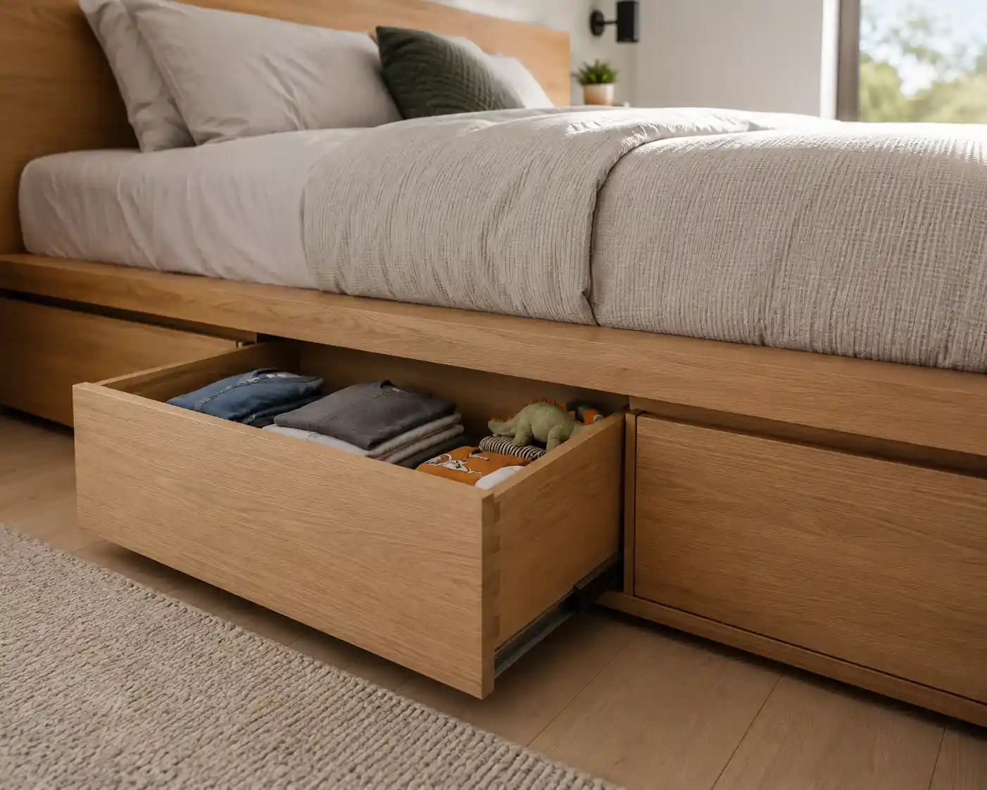 Integrated Under-Bed Storage Drawers