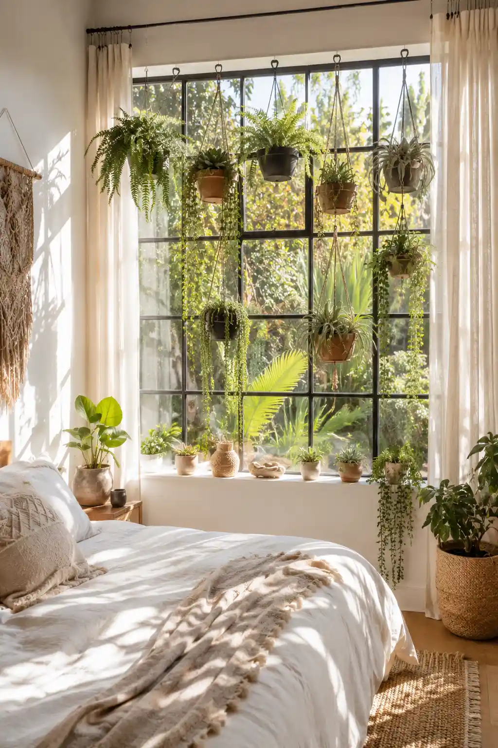 Window Frame Hanging Gardens for Natural Light
