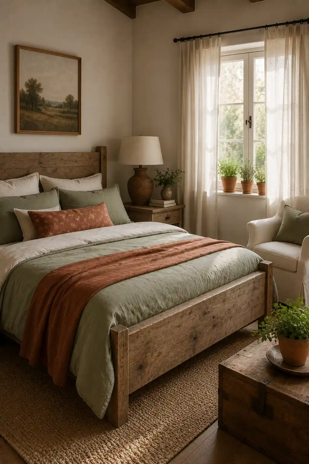 Rustic Farmhouse Pine and Clay