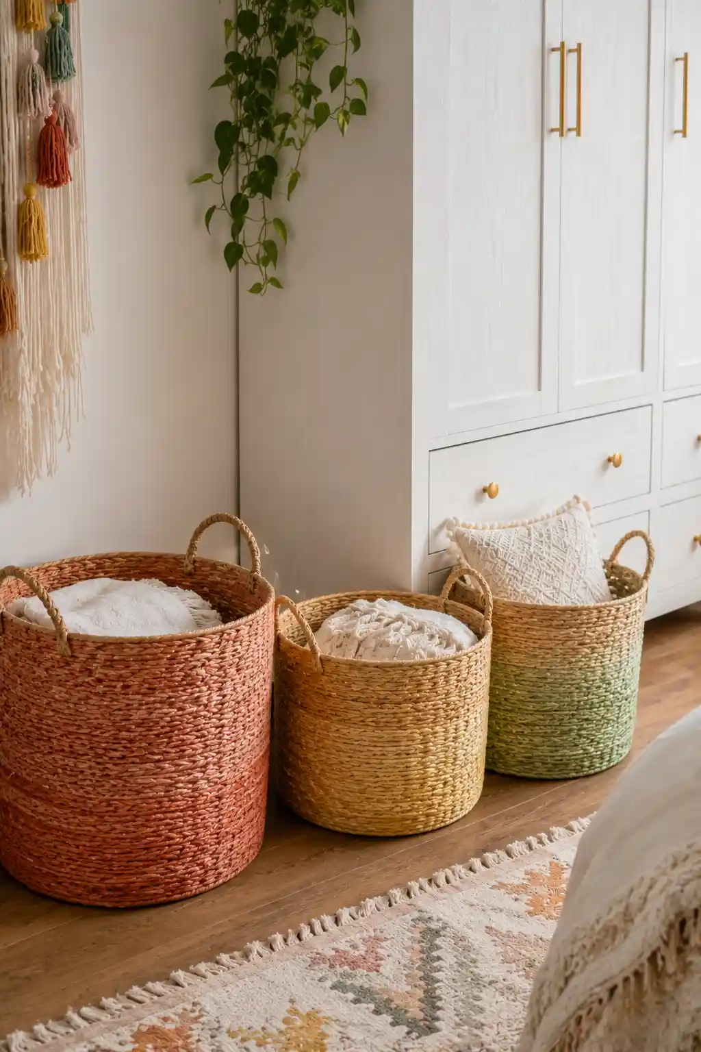 Woven Spectrum Storage Baskets