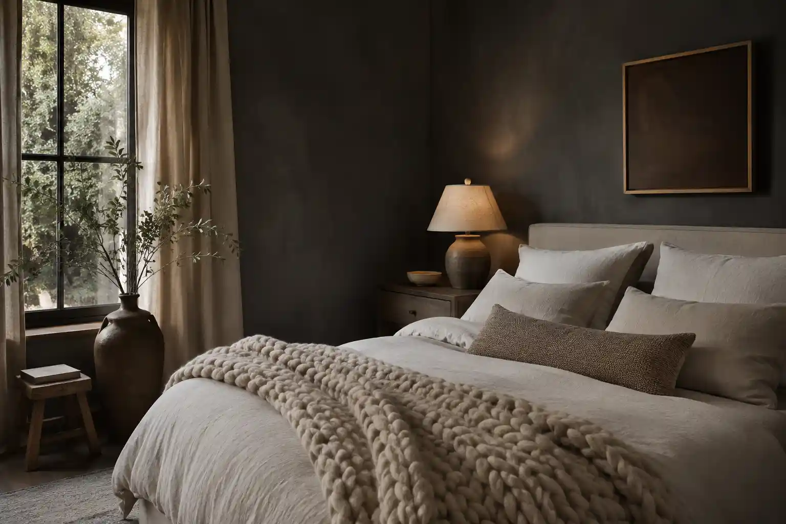 Deep Charcoal Walls for Ultimate Cocooning