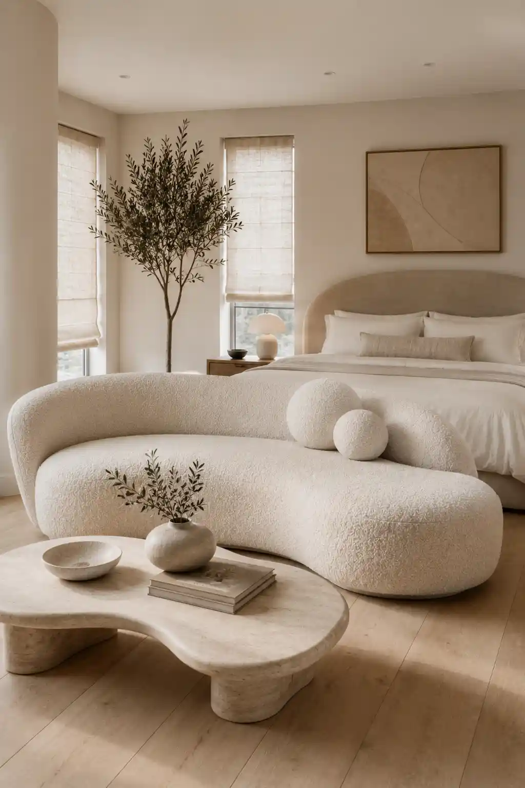The Organic Curved Bouclé Sofa