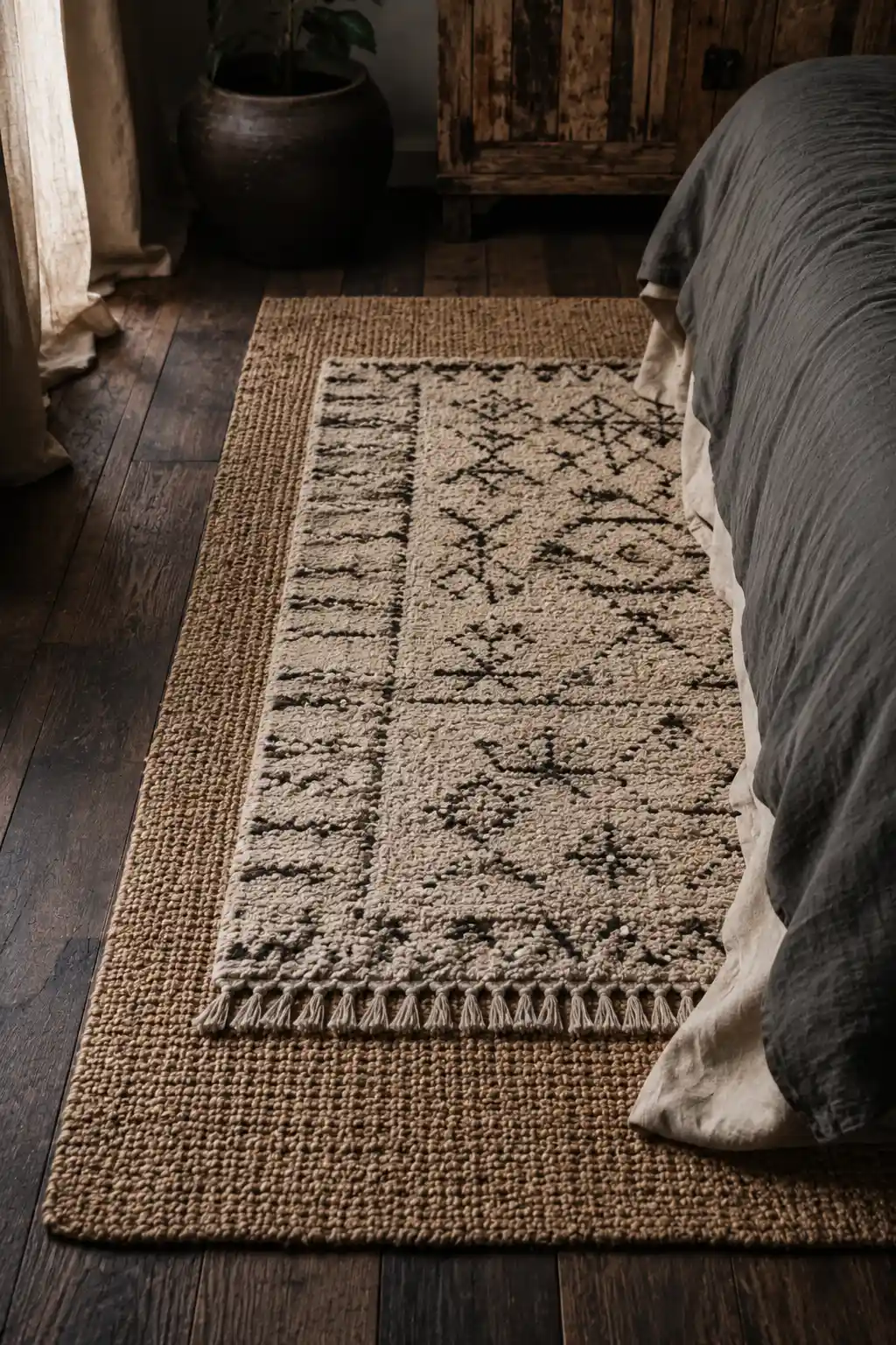 Woven Seagrass Baskets and Textural Linens