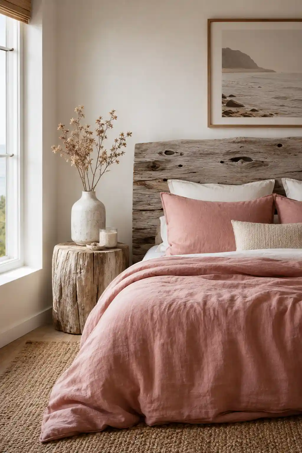 Weathered Driftwood and Rose Hues