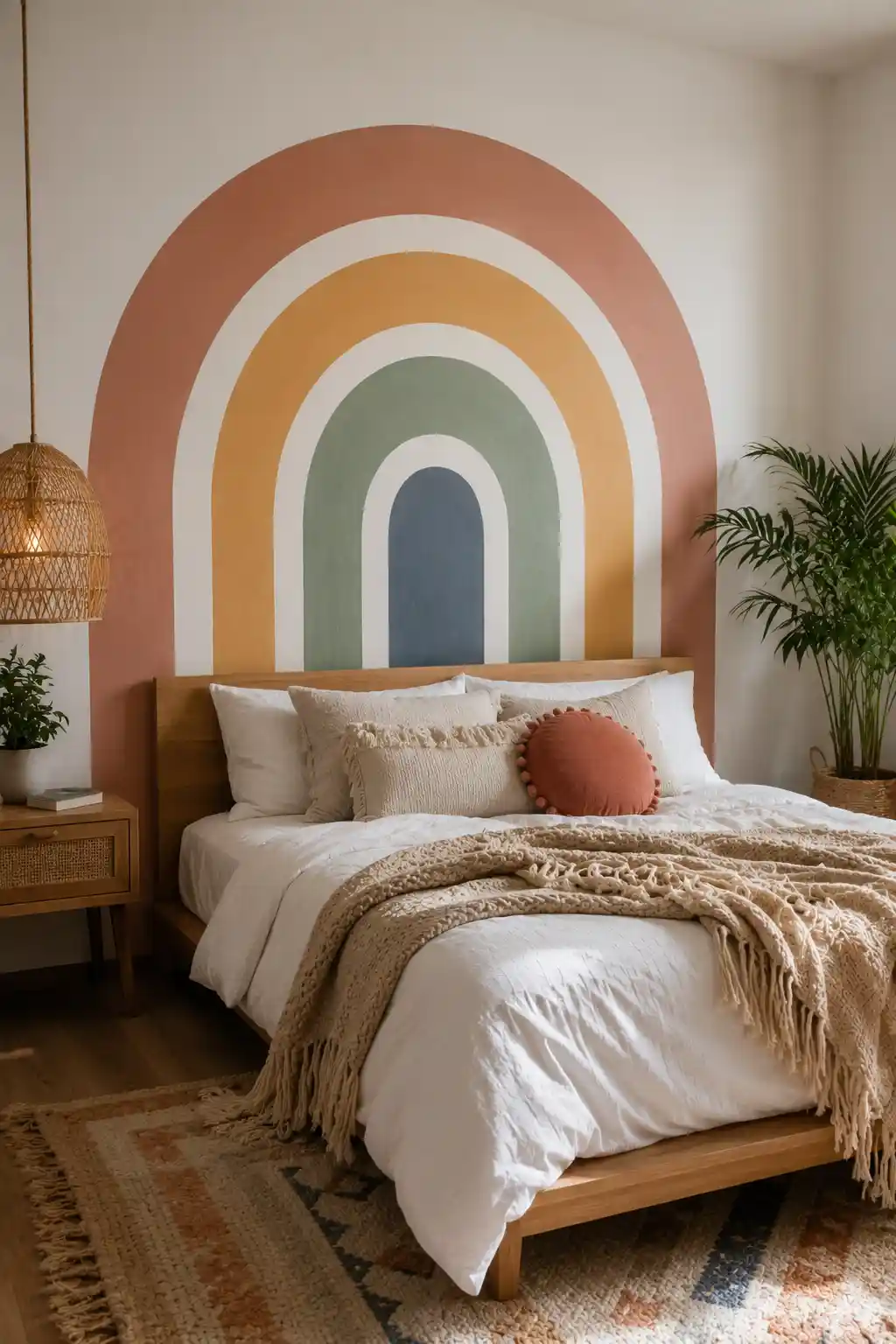 Painted Rainbow Arch Accent Wall