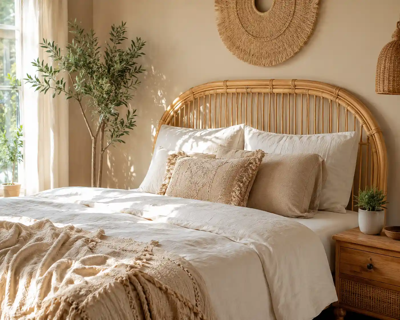 Natural Rattan Headboard