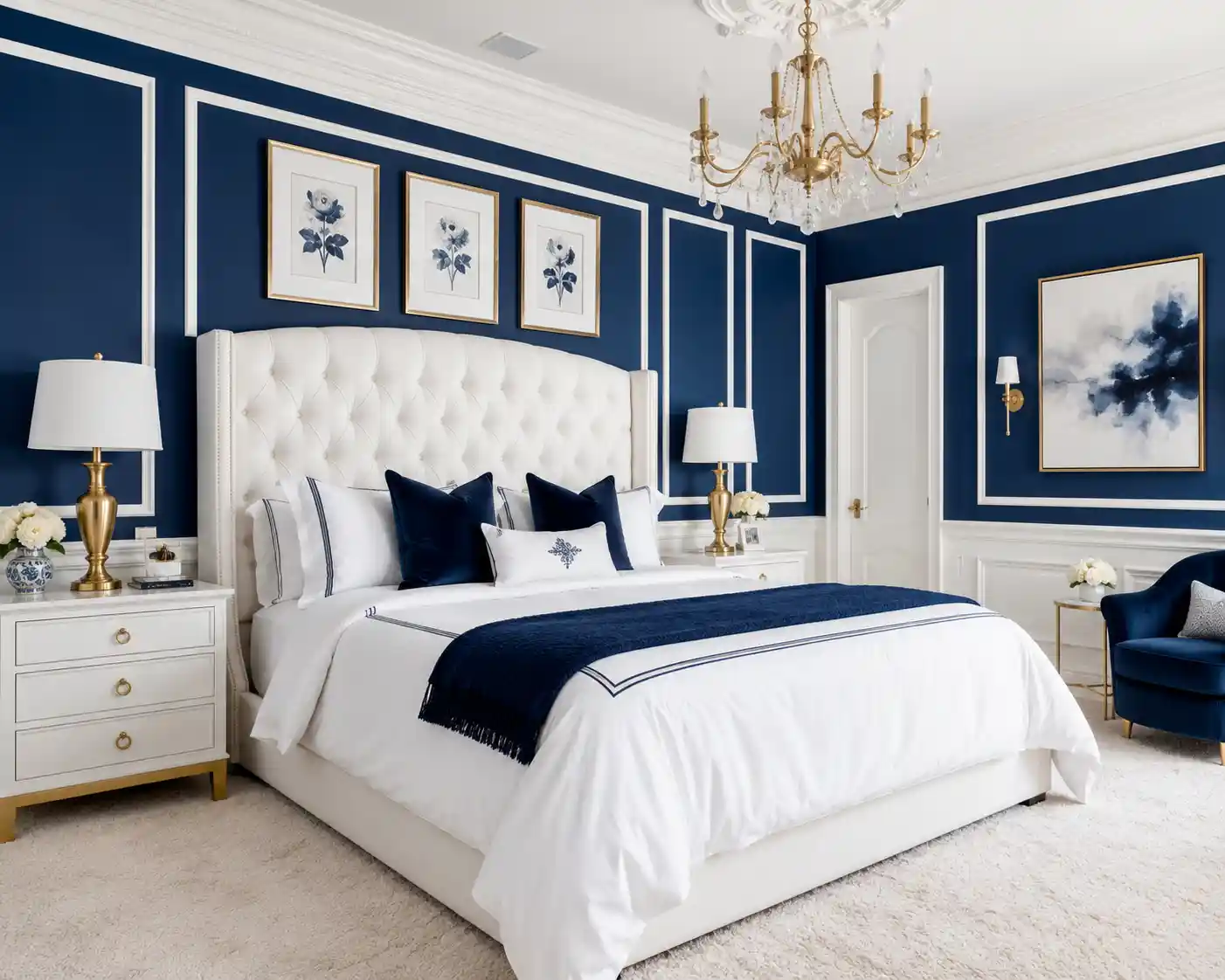 Royal Cobalt and White Molding