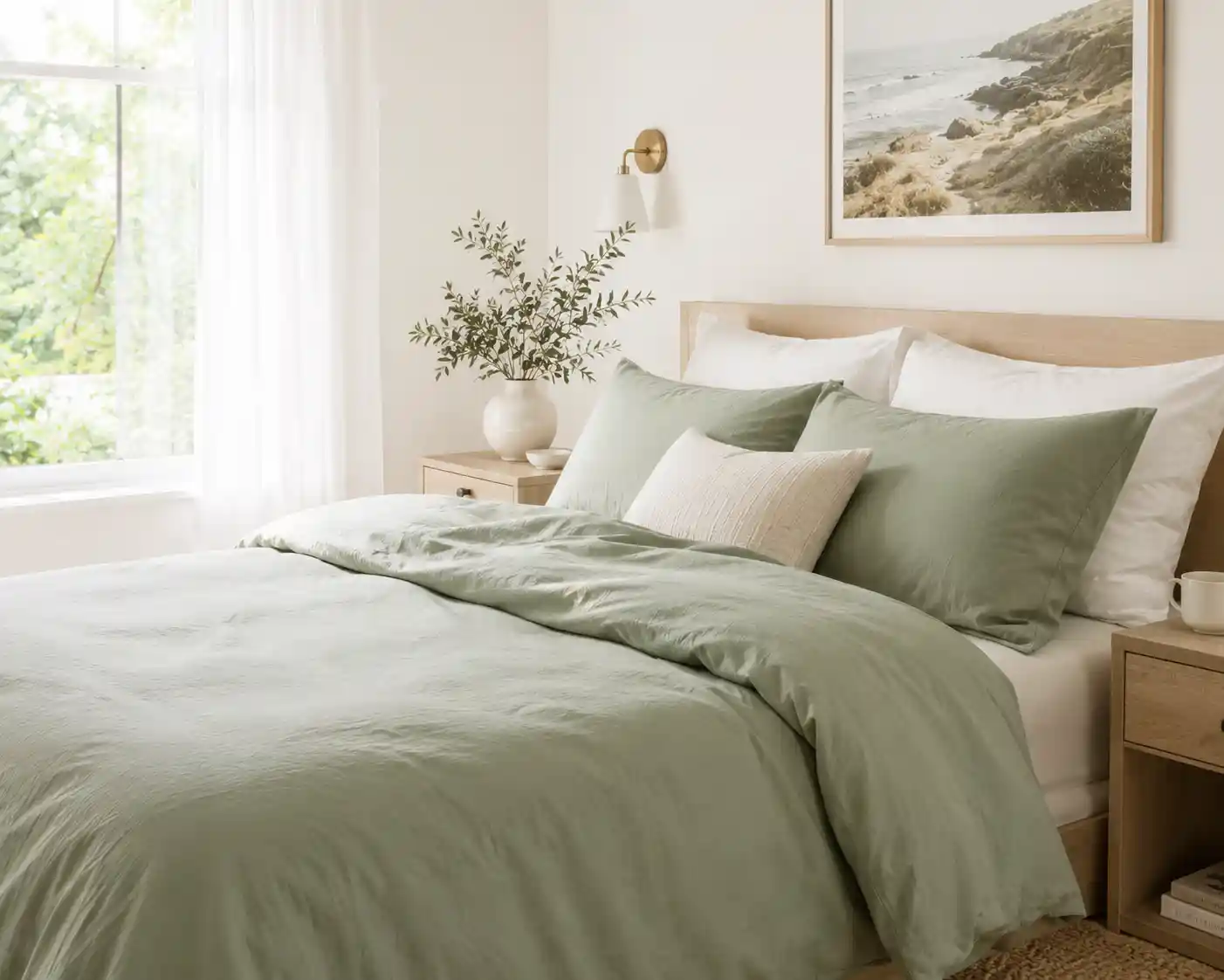 Soft Sage Green Bedding