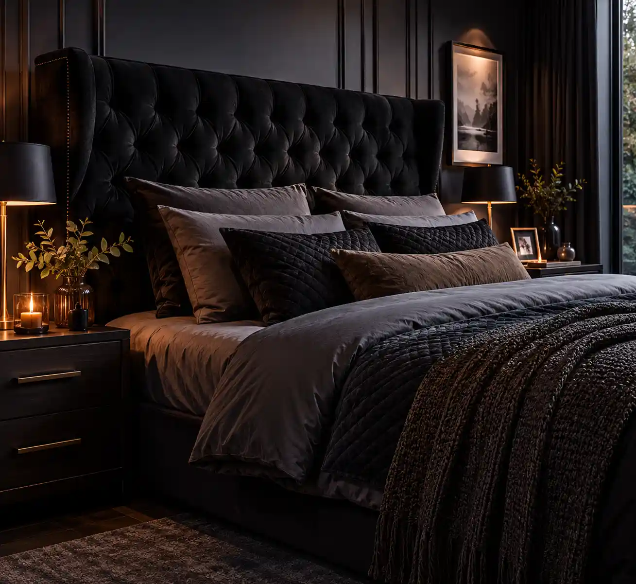 Creating a Focal Point with a Black Headboard