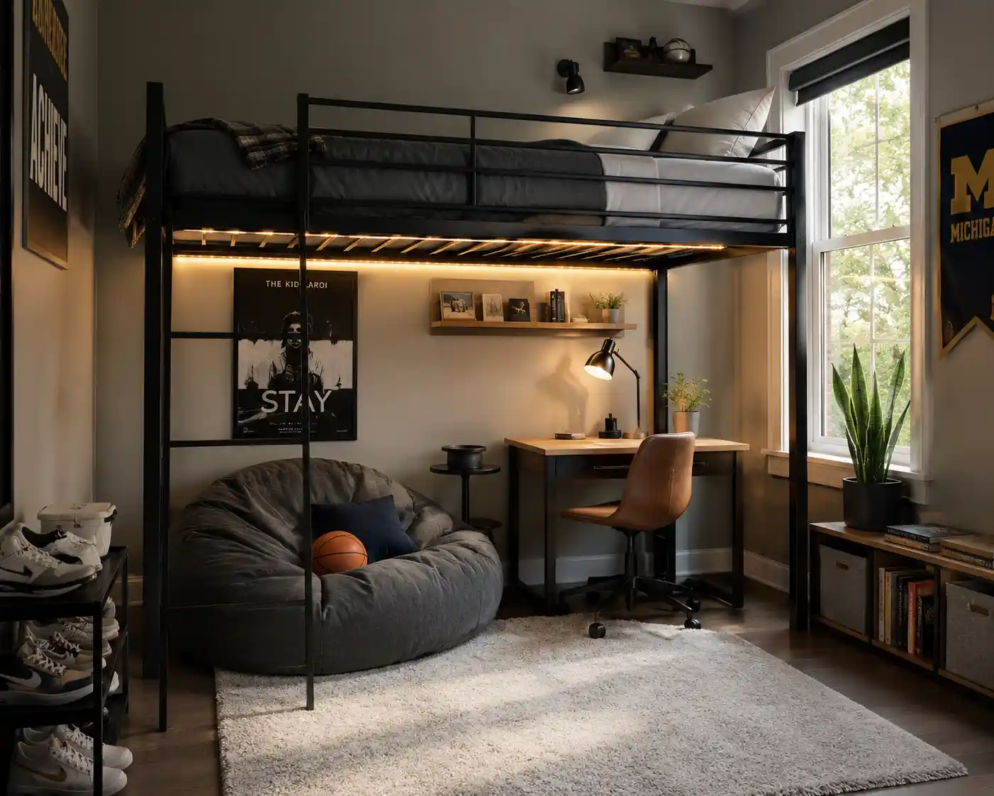 Lofted Beds for Maximum Floor Space