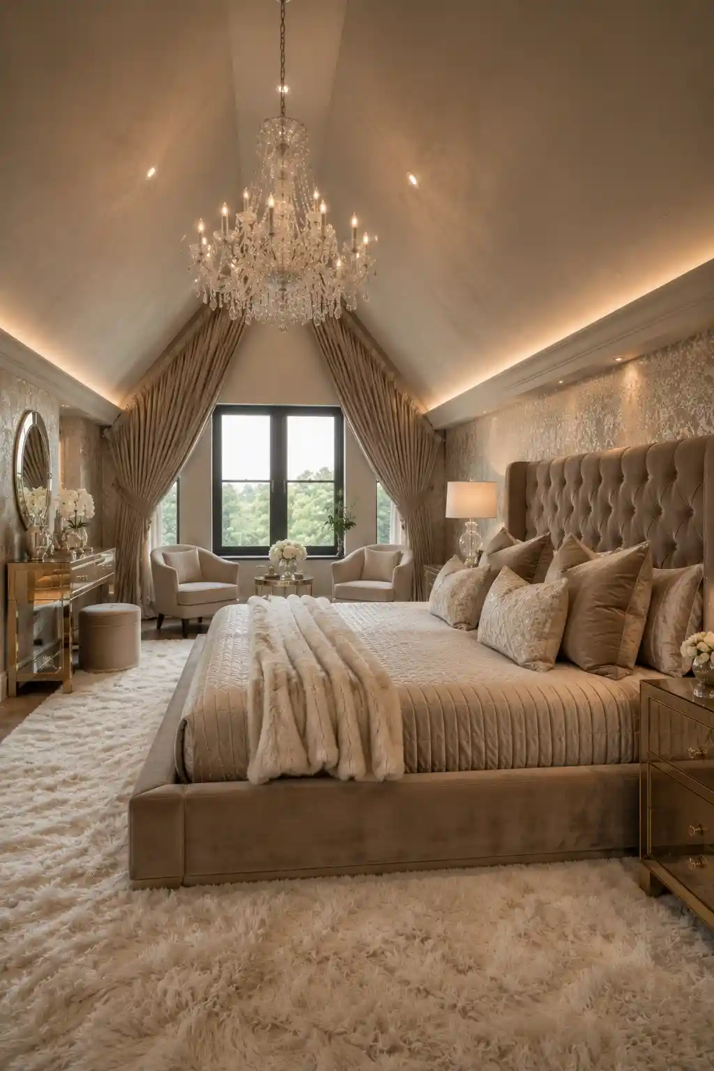 High-End Luxury Suite with Velvet Finishes