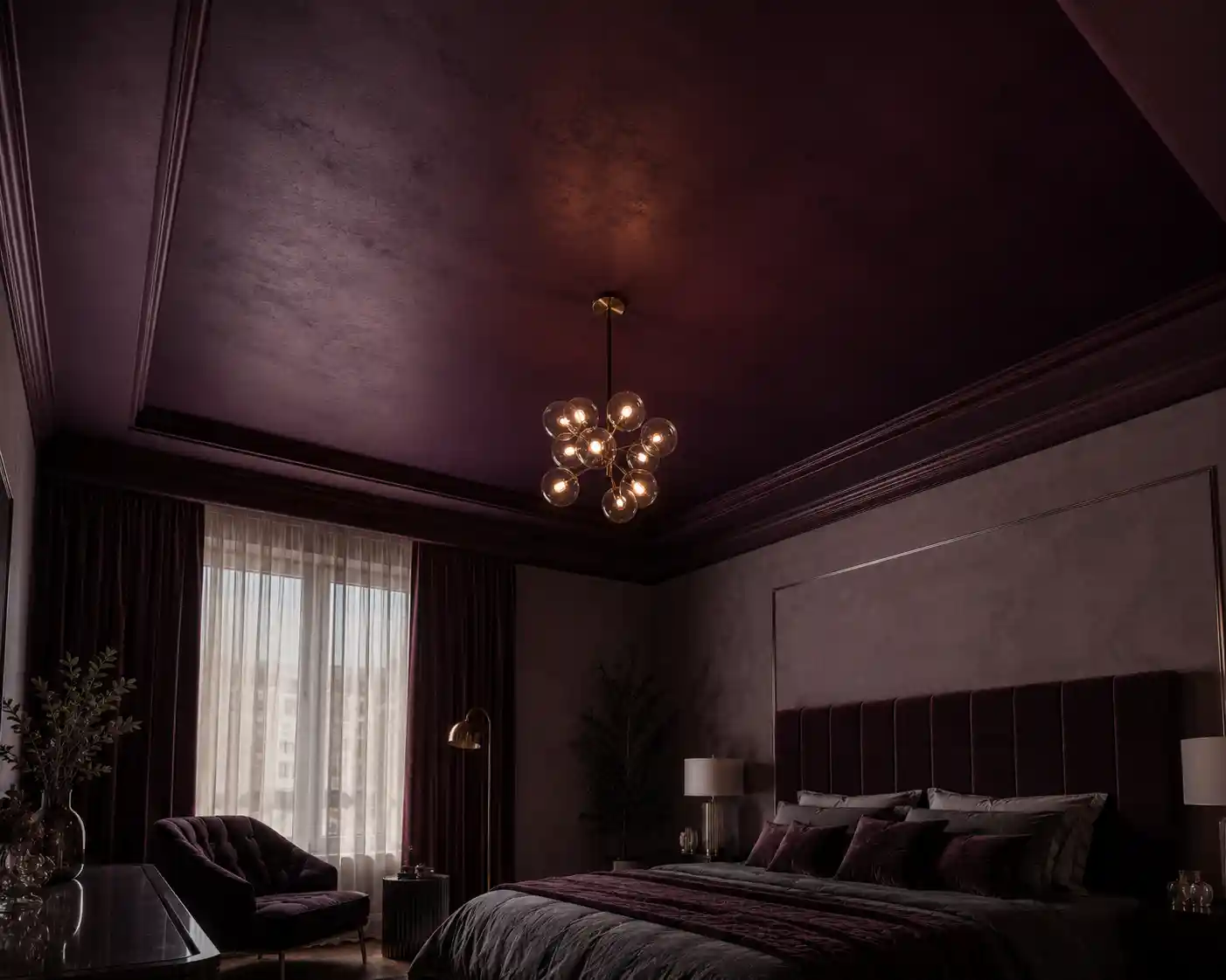 Enveloping the Space with a Plum Ceiling