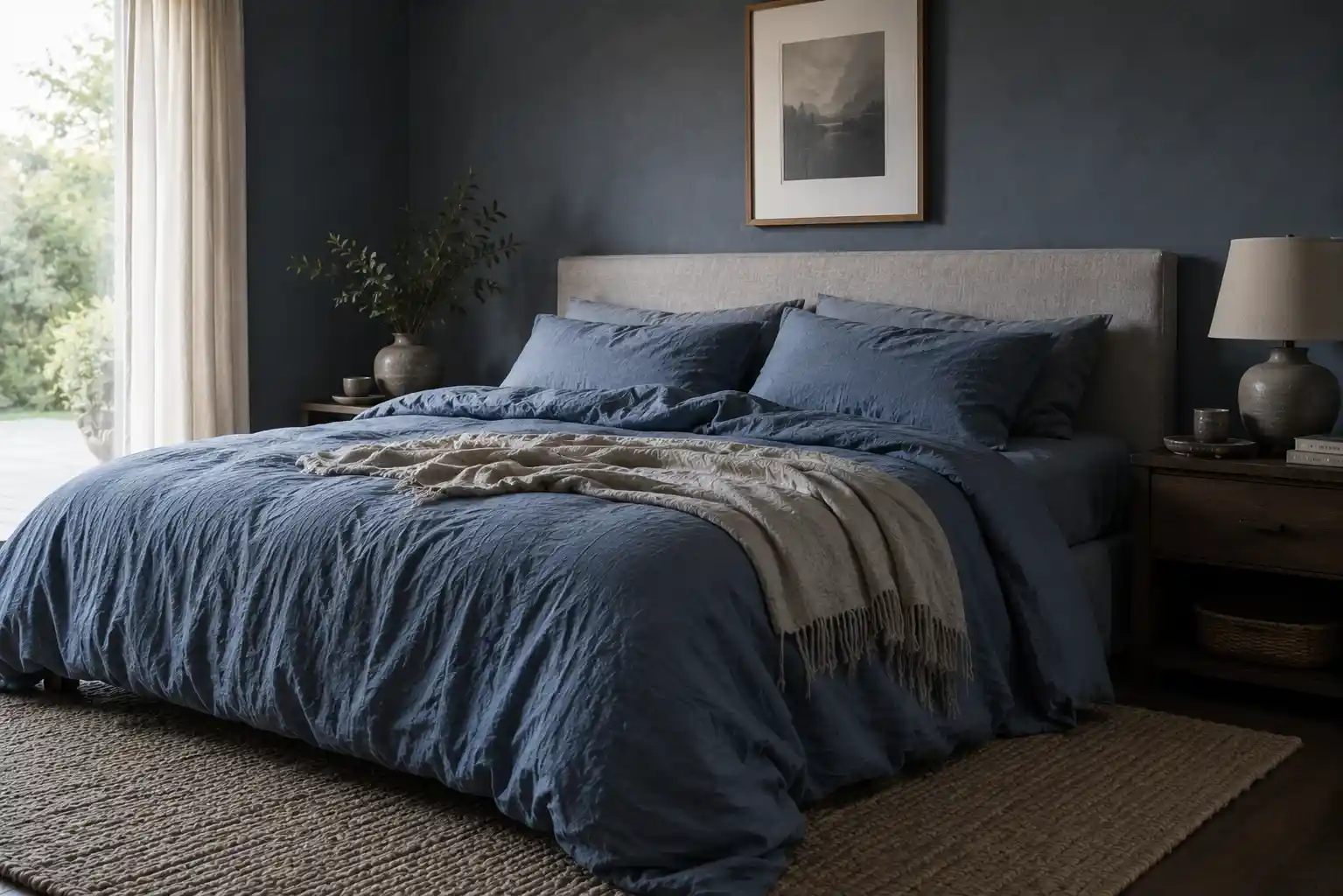 Slate Blue Linen and Organic Textures