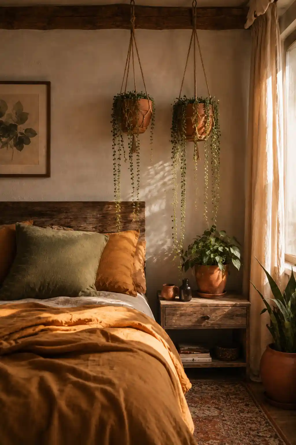 Earthy Terracotta Tones and String of Pearls