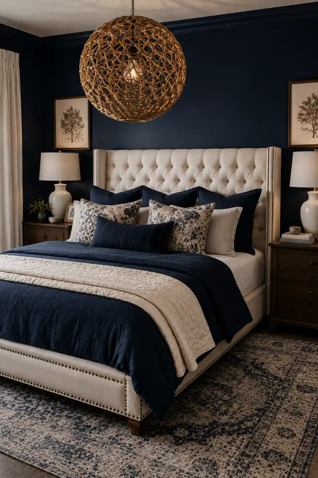 Sophisticated Navy and Natural Rope