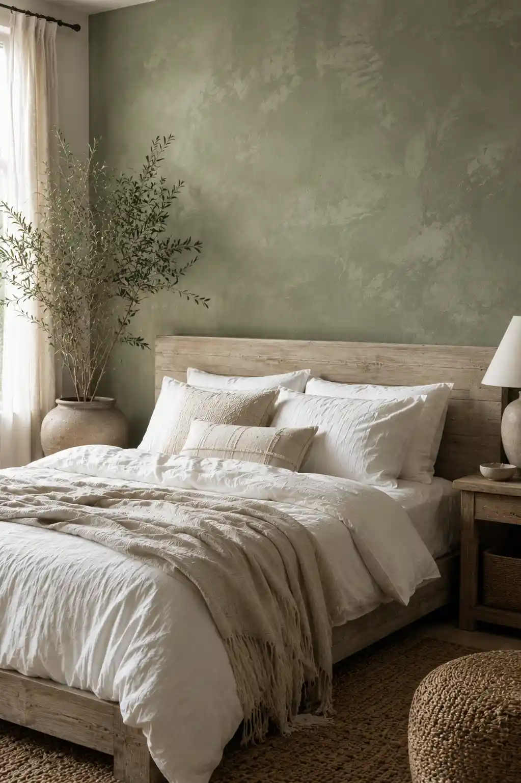 Sage Green Limewash Finish