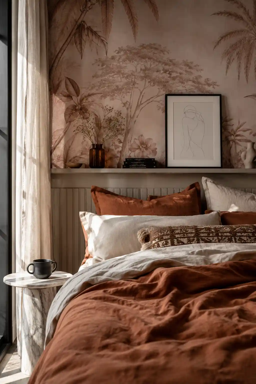 Botanical Murals and Earthy Tones