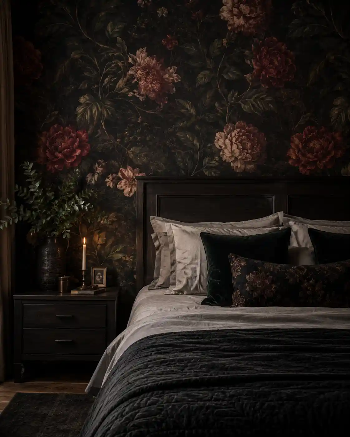 Moody Floral Wallpaper with Dark Backgrounds