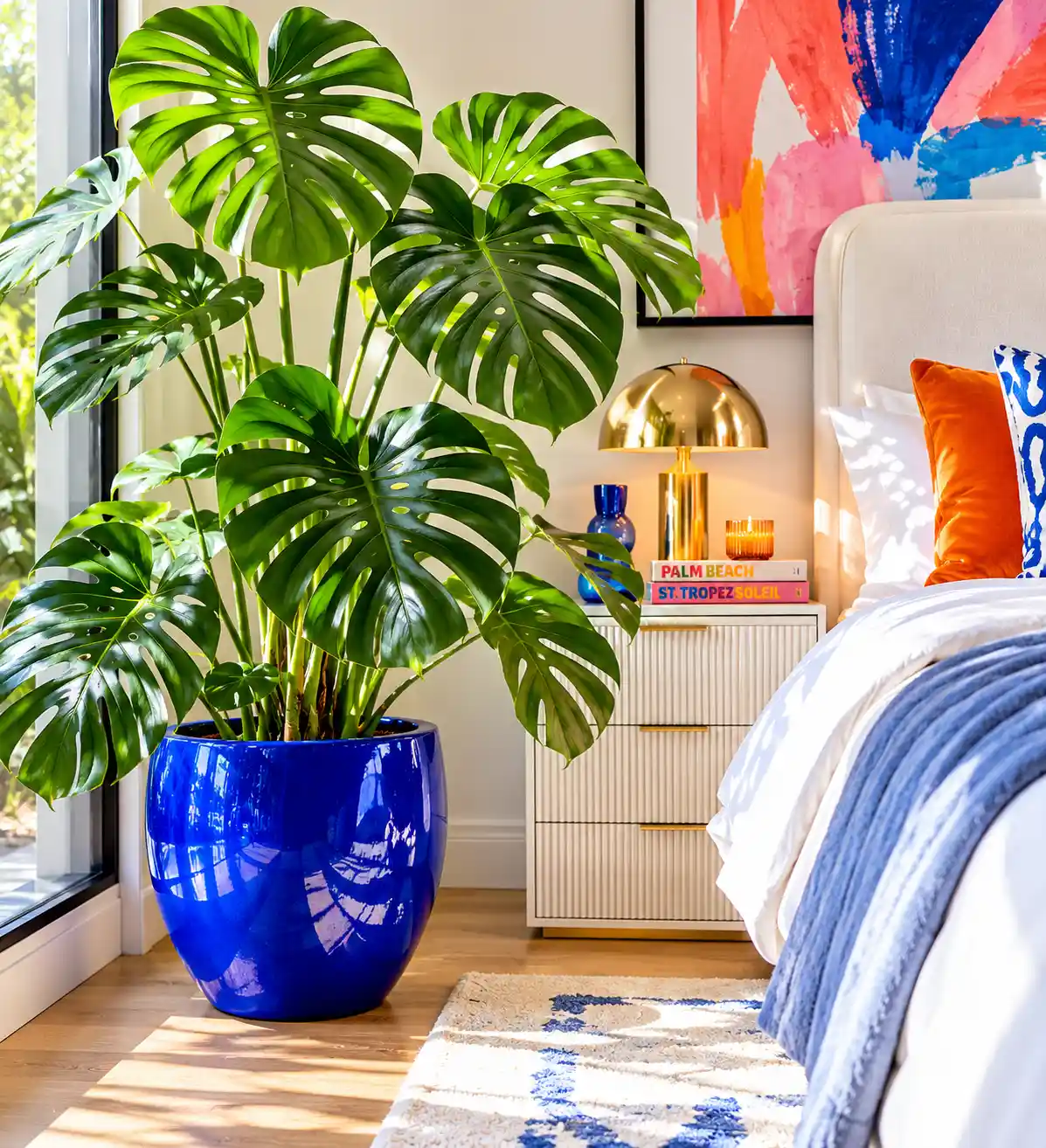Neon-Colored Planters and Greenery