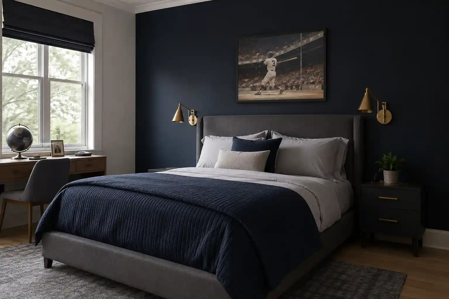 Sophisticated Midnight Blue Accent Walls