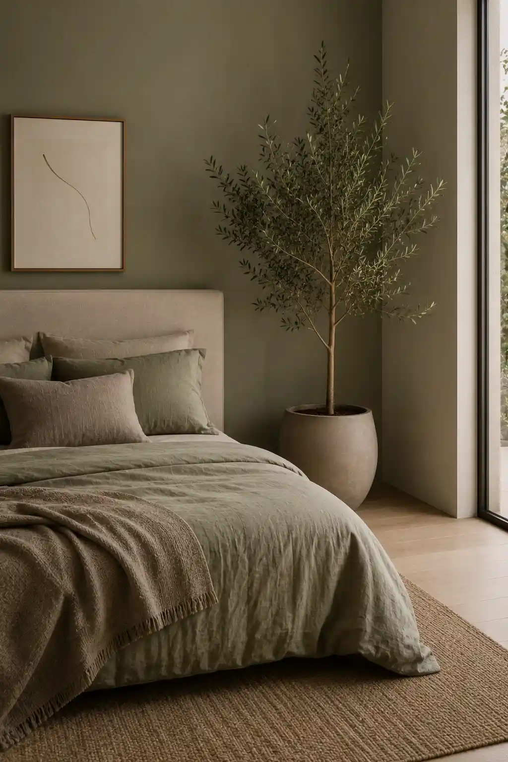 Grounding the Space with Muted Earth Tones