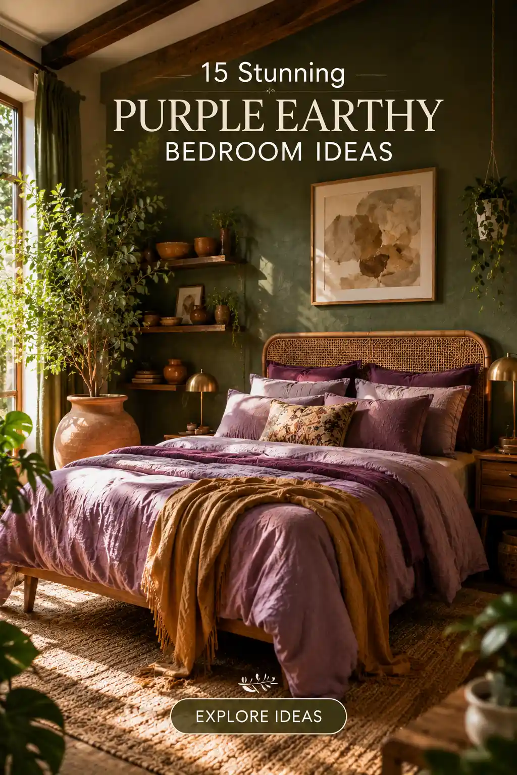 15 Stunning Ways to Style a Purple Earthy Bedroom